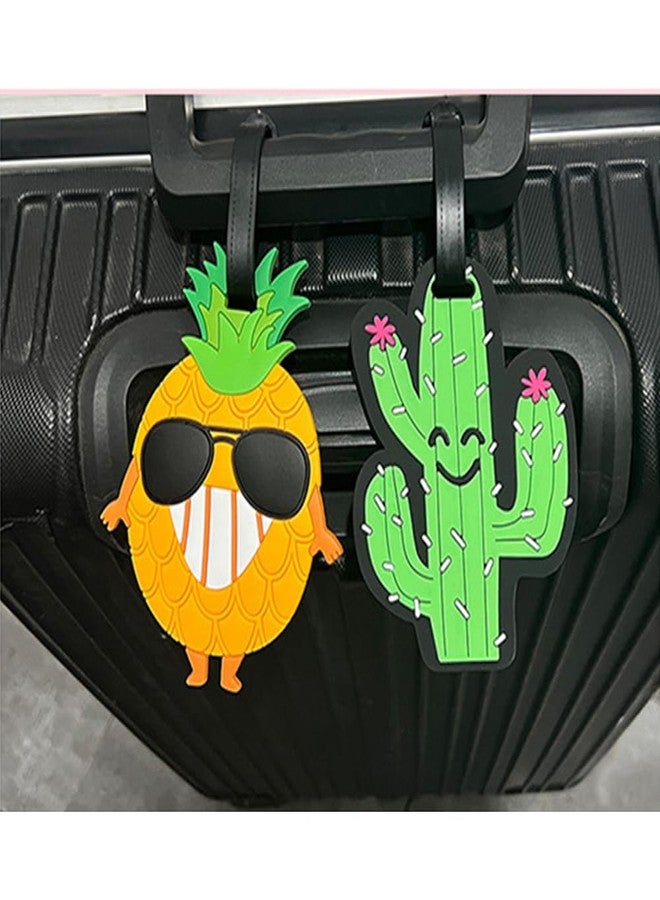 QFSH Cute Silicone Luggage Tag for Women Men Unique Travel Bag Tags Funny Colorful Identifier Suitcase Label (Cactus) - Image 3